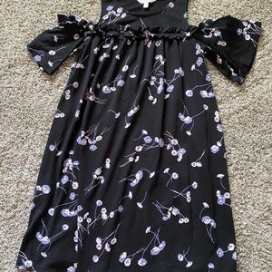 LC Lauren Conrad cold shoulder black floral dress